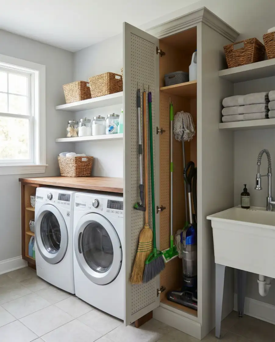 Laundry Rooms Without Cabinets for an Airy Look 1
