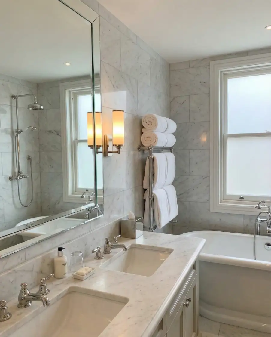 Luxurious Silver Hotel Inspired Bathroom 1