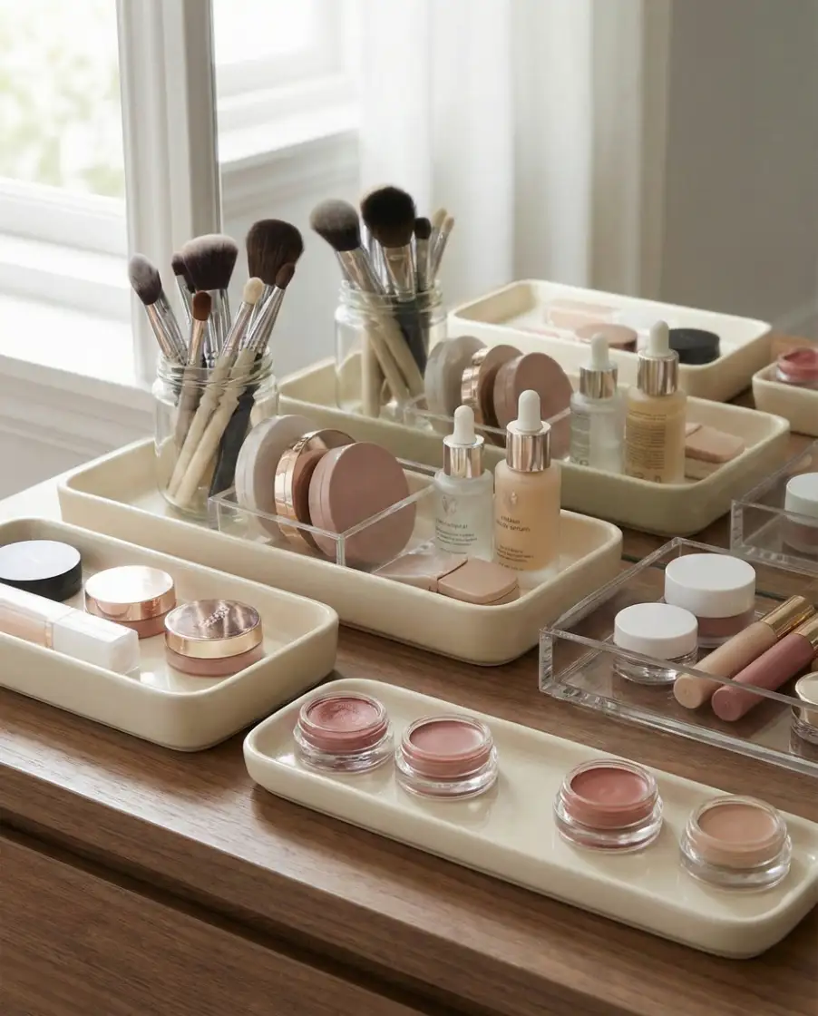 Makeup and Vanity Desks With Streamlined Storage 2