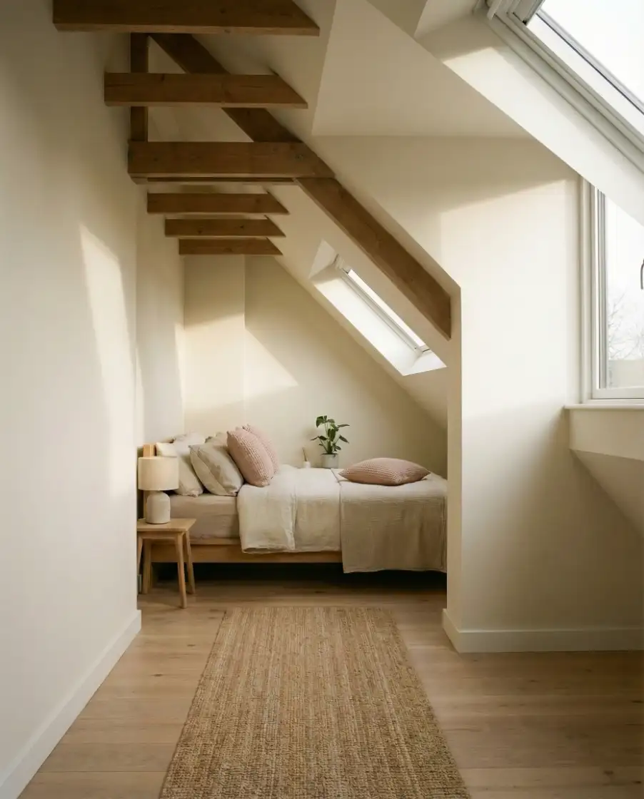 Master Attic with Pink Accent Details 1