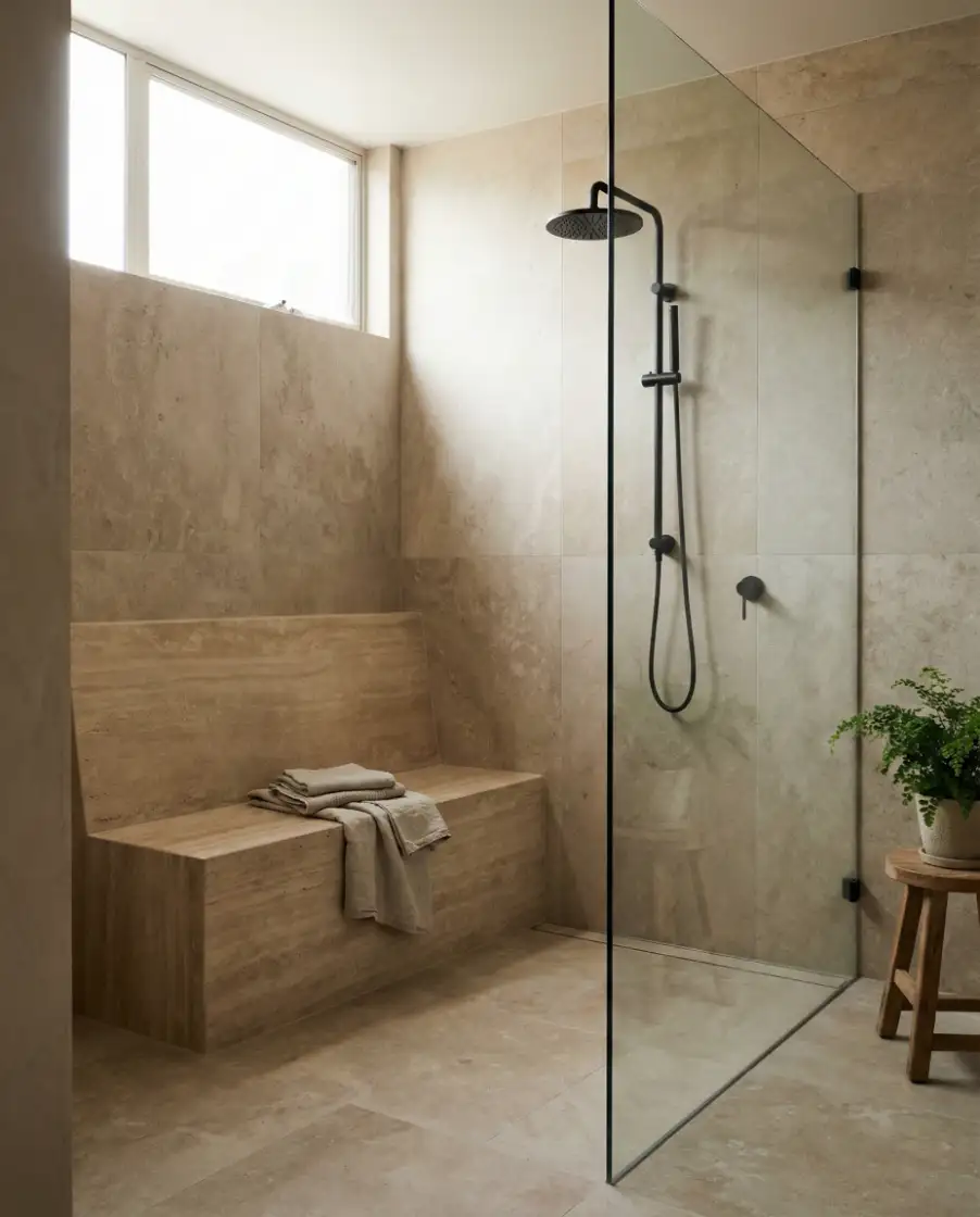 Master Bathrooms with Built-In Seating 1