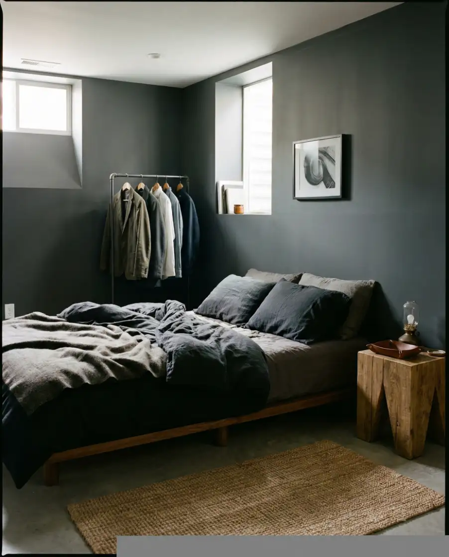 Mens Basement Bedroom with Relaxed Style 1