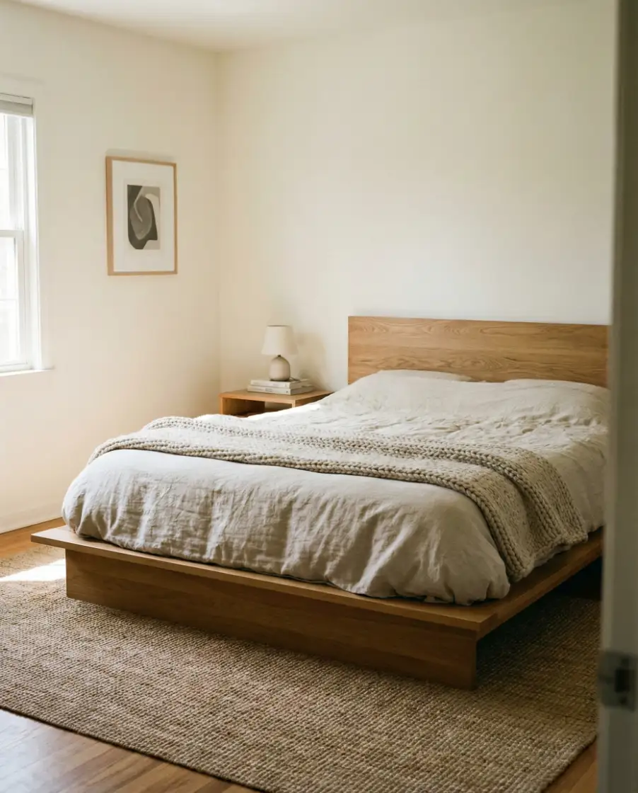 Modern Bedroom with Natural Wood Accents 2