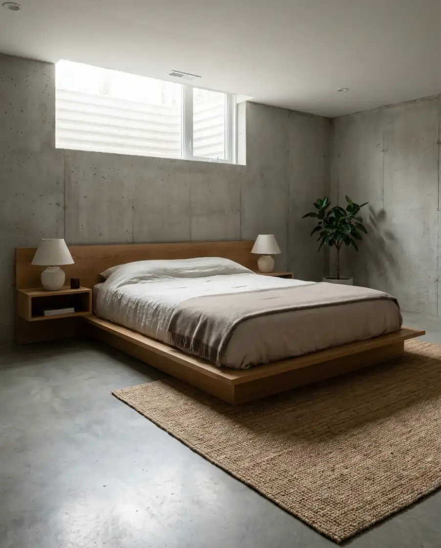 Modern No-Window Basement Bedroom with Clean Lines 1
