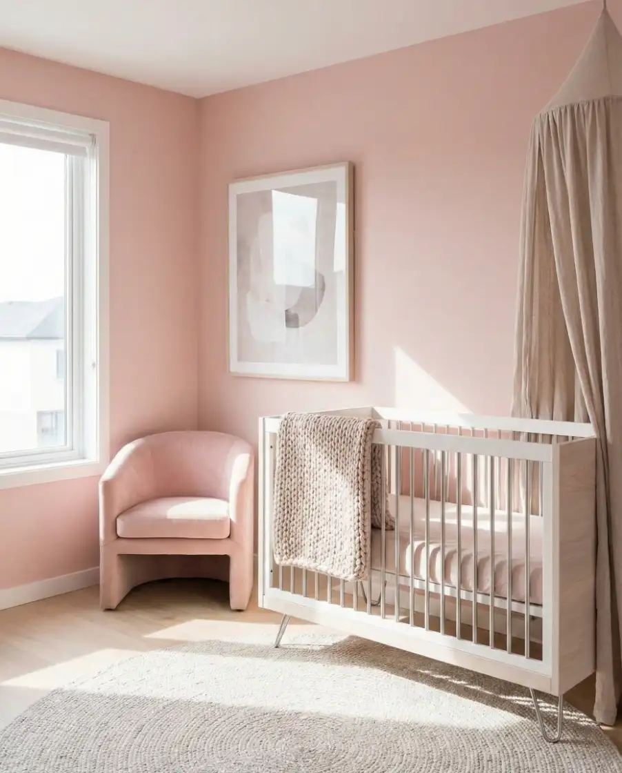Modern Pink Nursery with Clean Lines 1