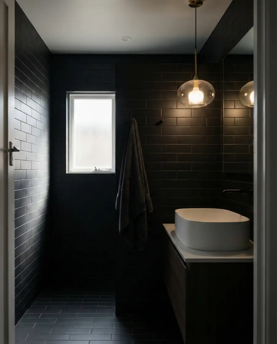 Moody Black Bathroom Themes 1