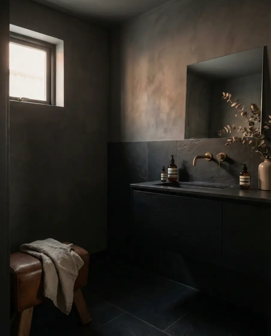 Moody Black Bathroom Themes 2