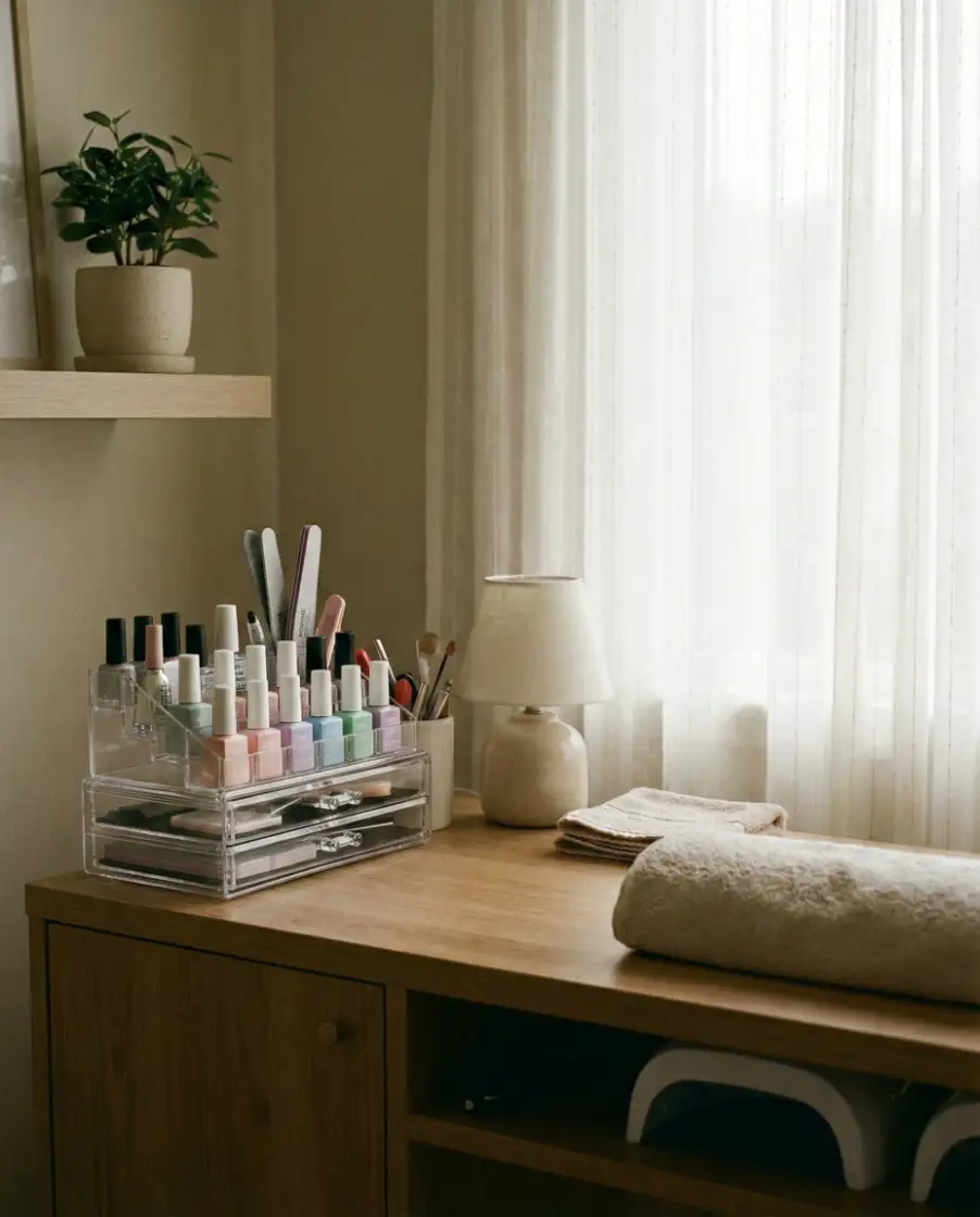 Nail Tech Desks With Tool Zones 1