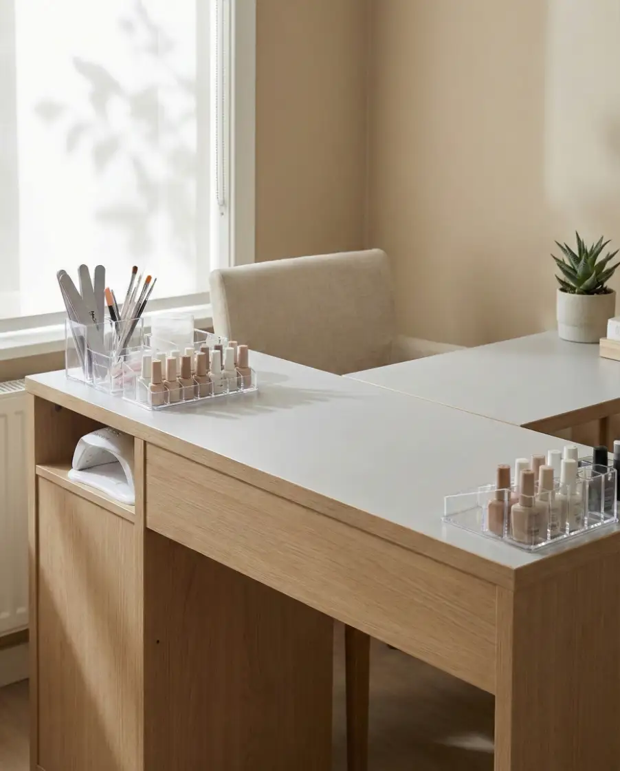 Nail Tech Desks With Tool Zones 2