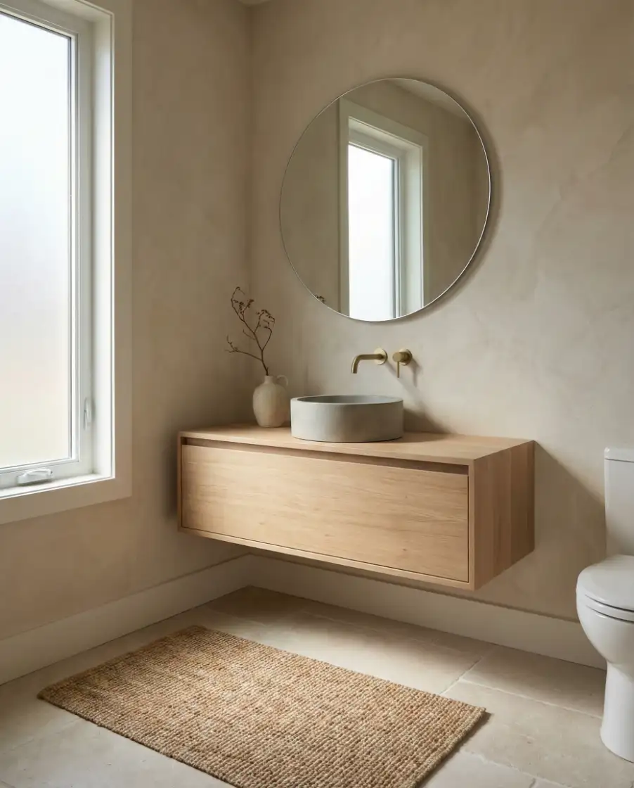 Neutral Minimal Half Bathroom 2