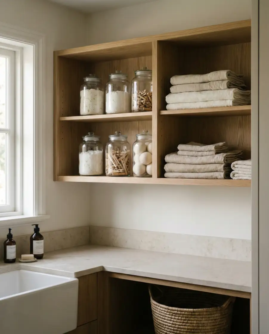 Open Shelves Styled for Function and Calm 1