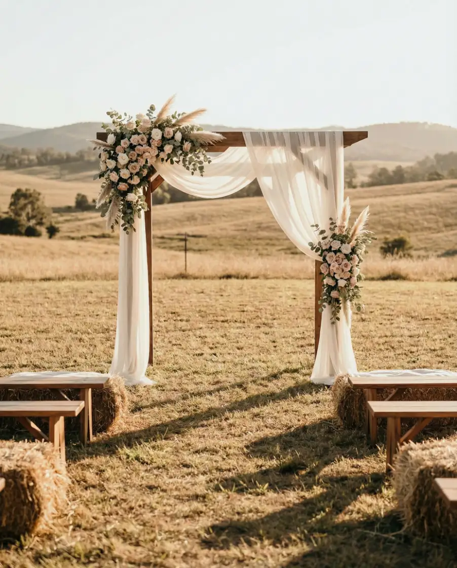 Outdoor Country Ceremony at Golden Hour 1