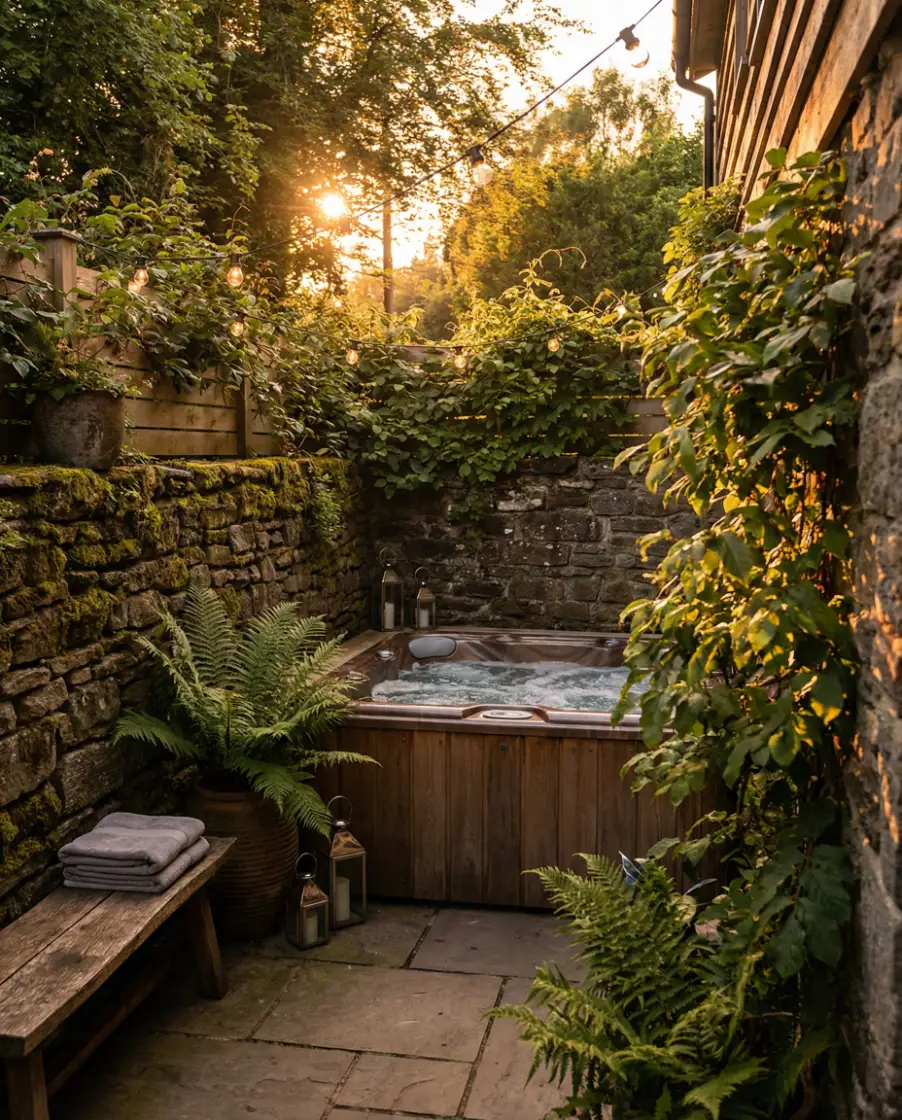 Romantic Hot Tub Garden Nook 1