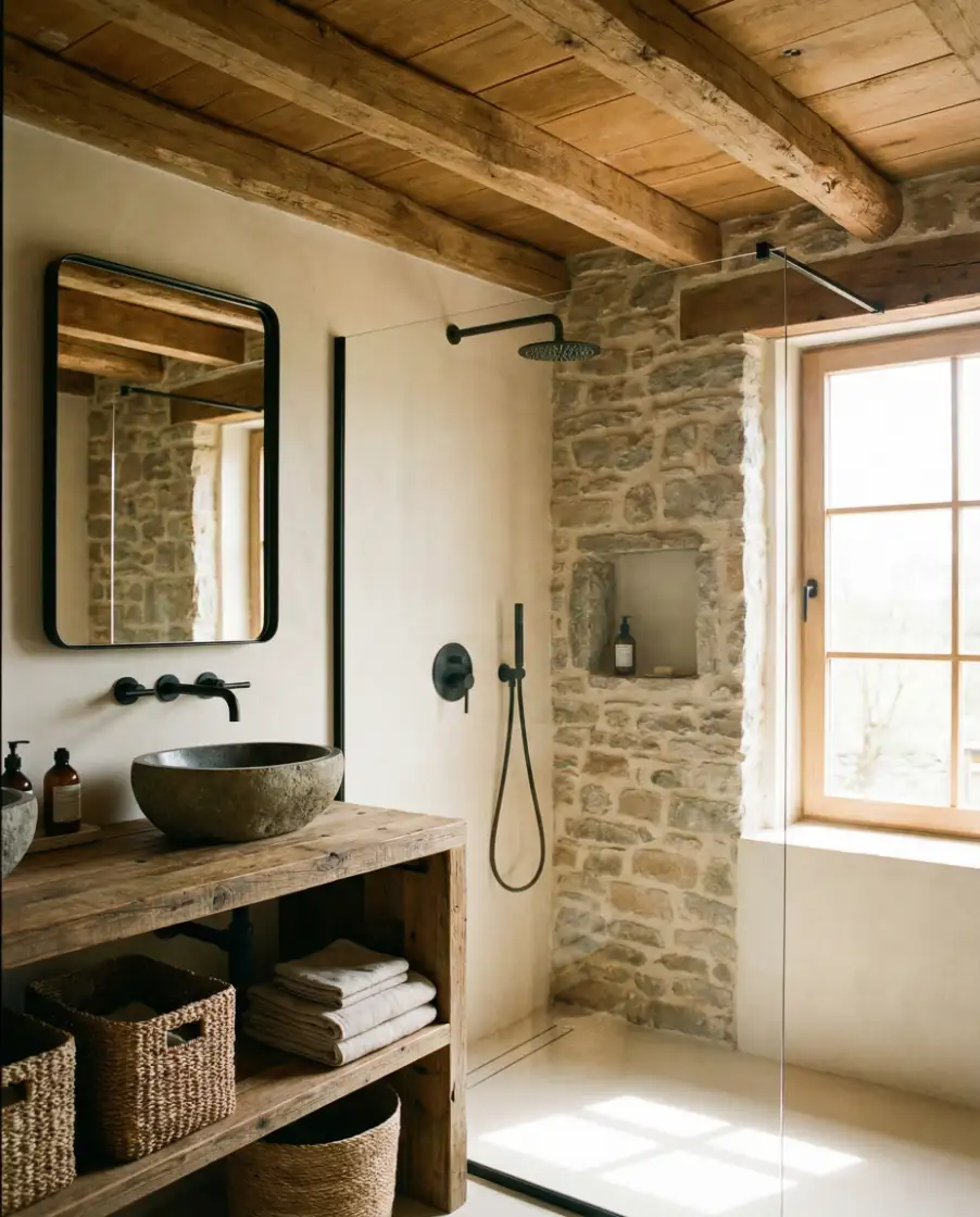 Rustic Bathrooms with a Modern Twist 1