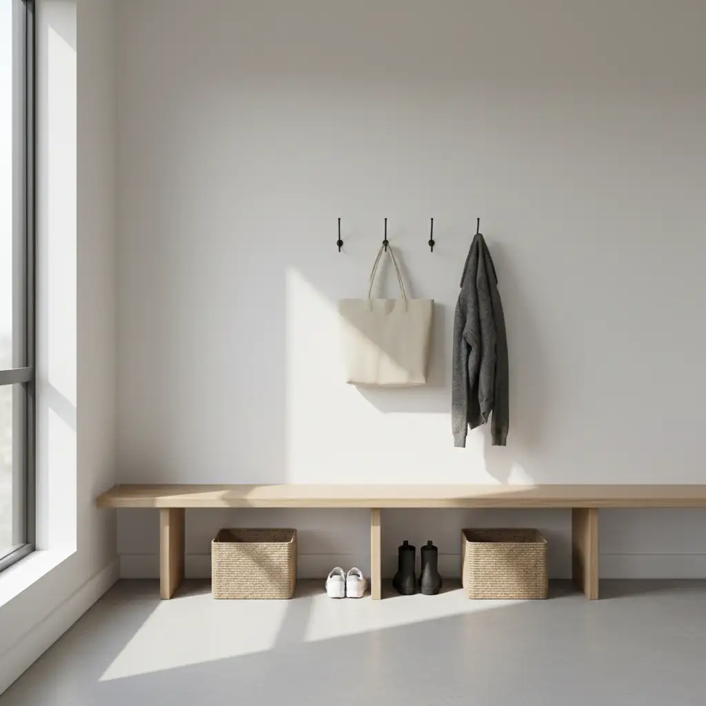 Shaped Mudroom Built into Architecture 1