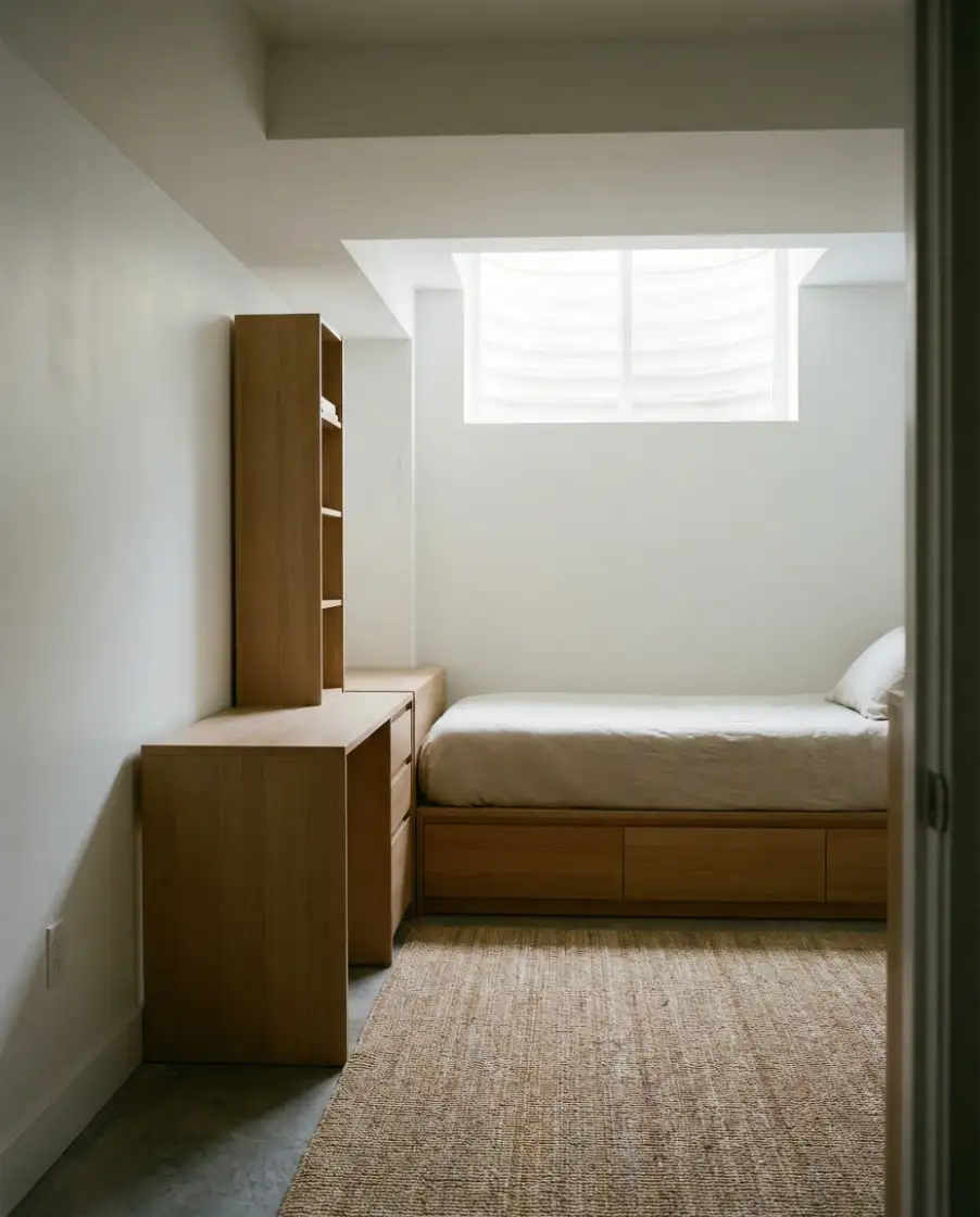Small Basement Bedroom with Smart Layout Planning 1