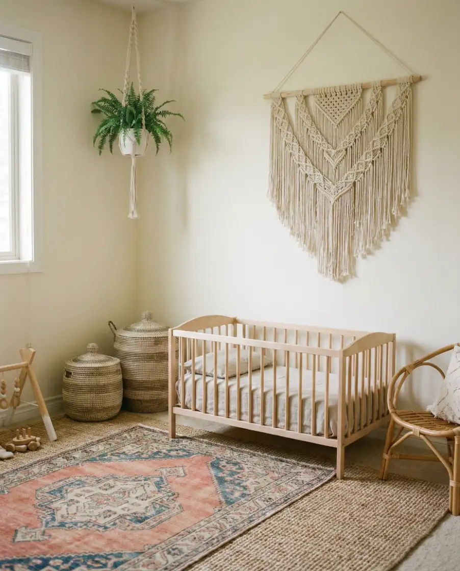 Small Boho Nursery with Soft Neutrals 1