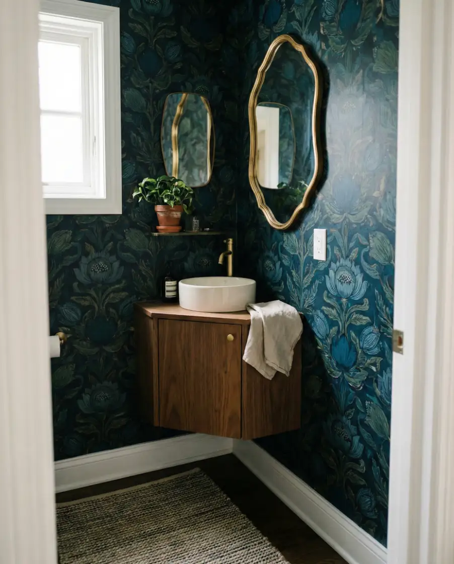 Small Half Bath with Bold Choice 1