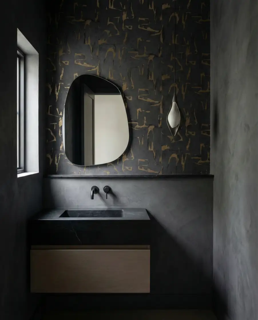 Small Half Bath with Bold Choice 2