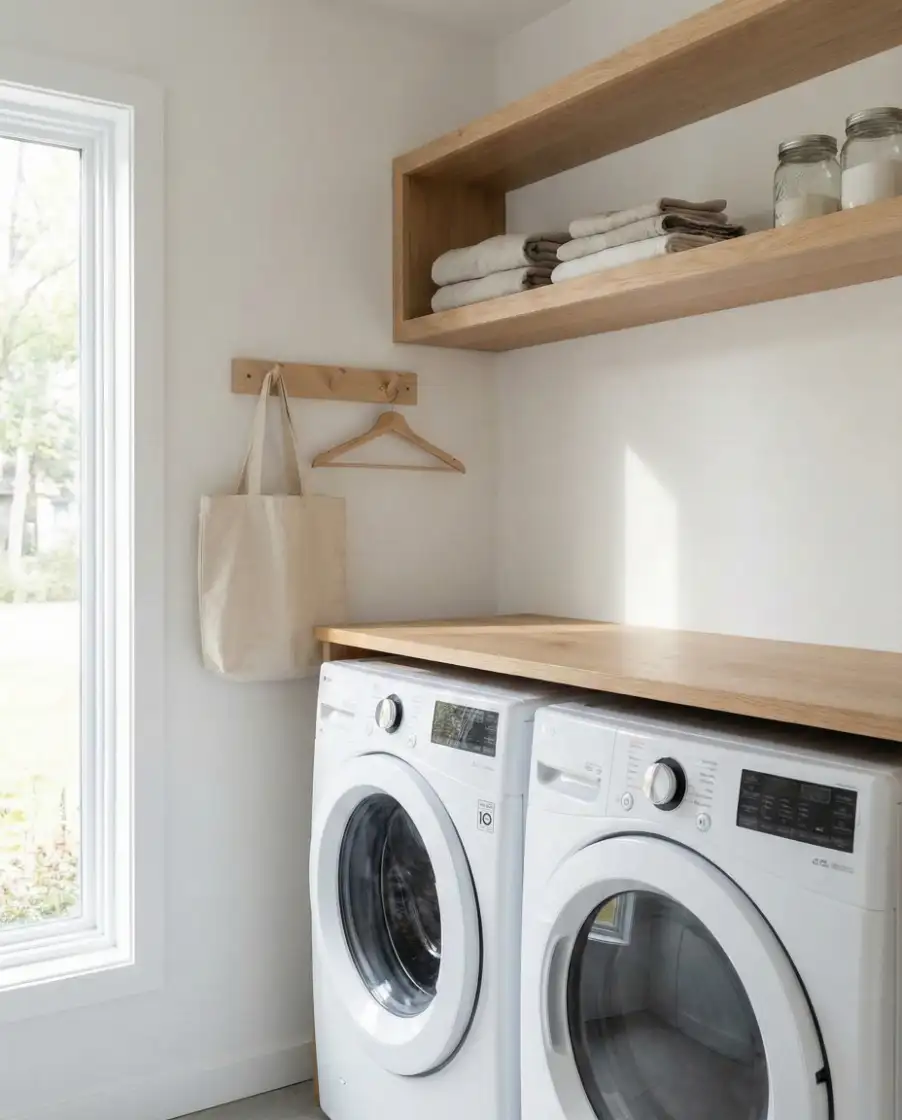 Small Laundry Rooms With Pull-Out Storage Towers 1