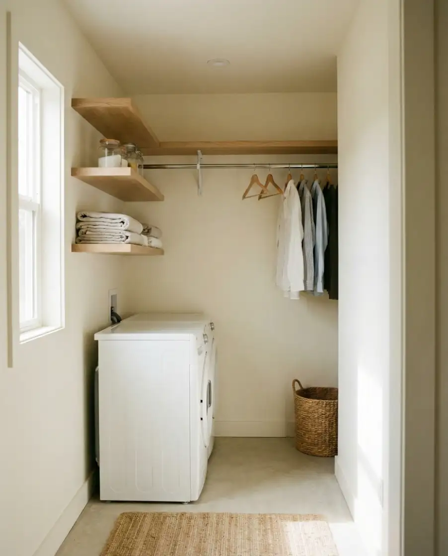 Small Laundry Rooms With Pull-Out Storage Towers 2