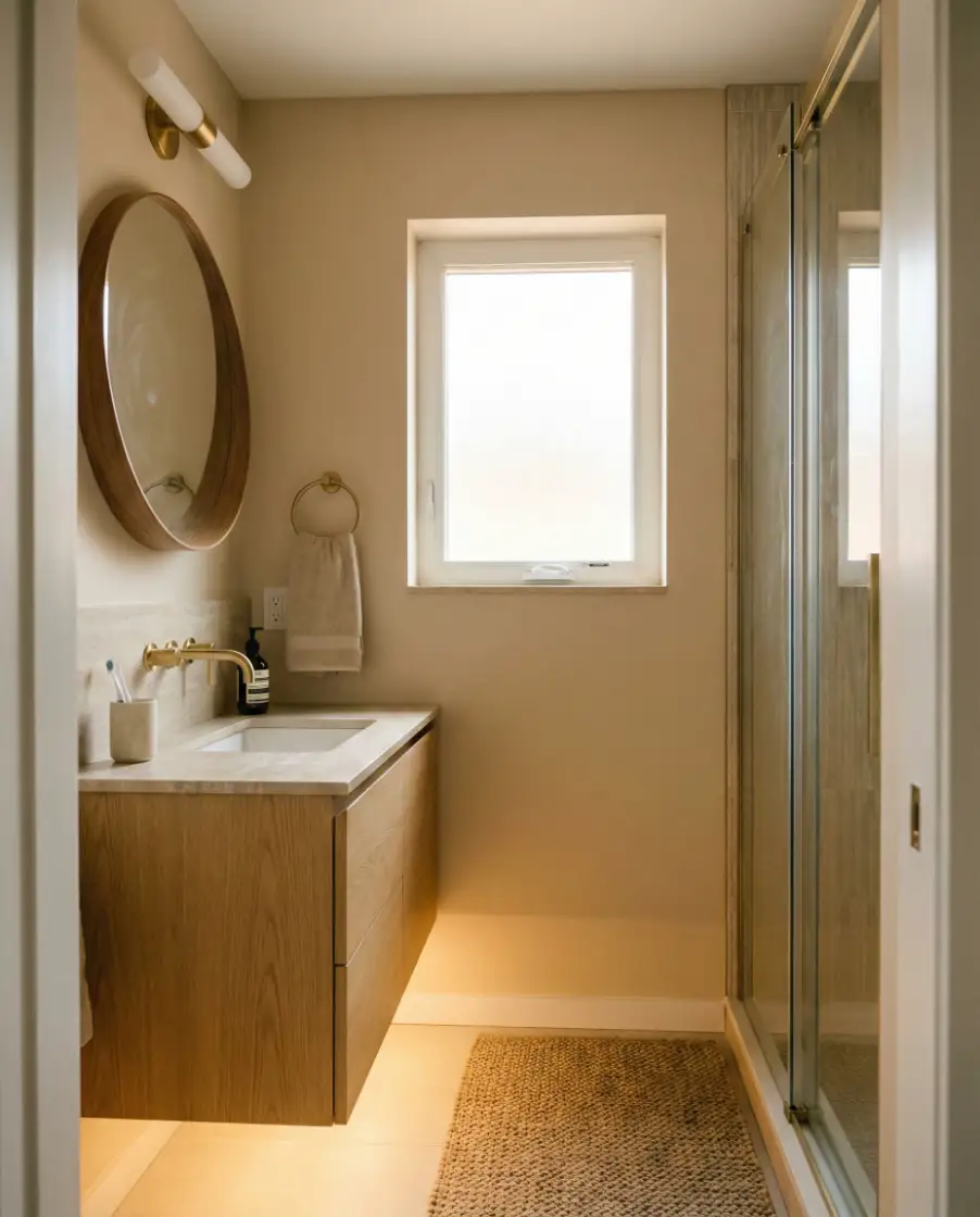 Small Primary Bathroom with Comfort 1