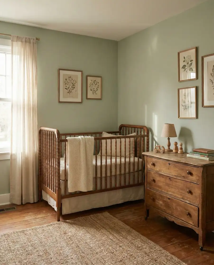 Soft Green Nursery with Vintage Accents 2