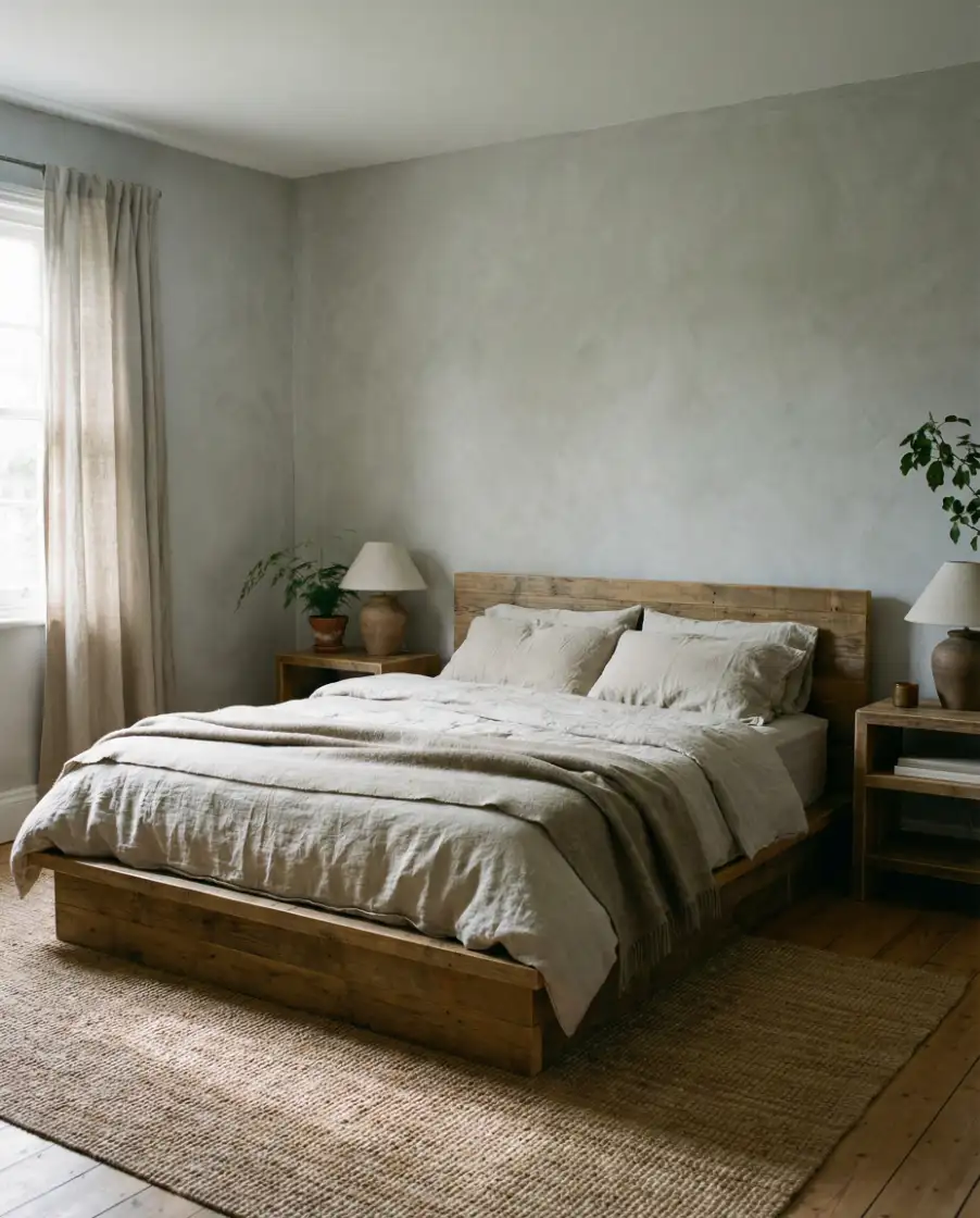 Soft Grey Rustic Bedroom 1