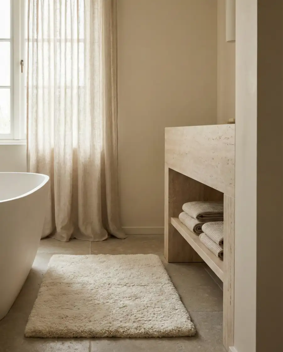 Soft Luxury Bathrooms with Layered Textiles 2