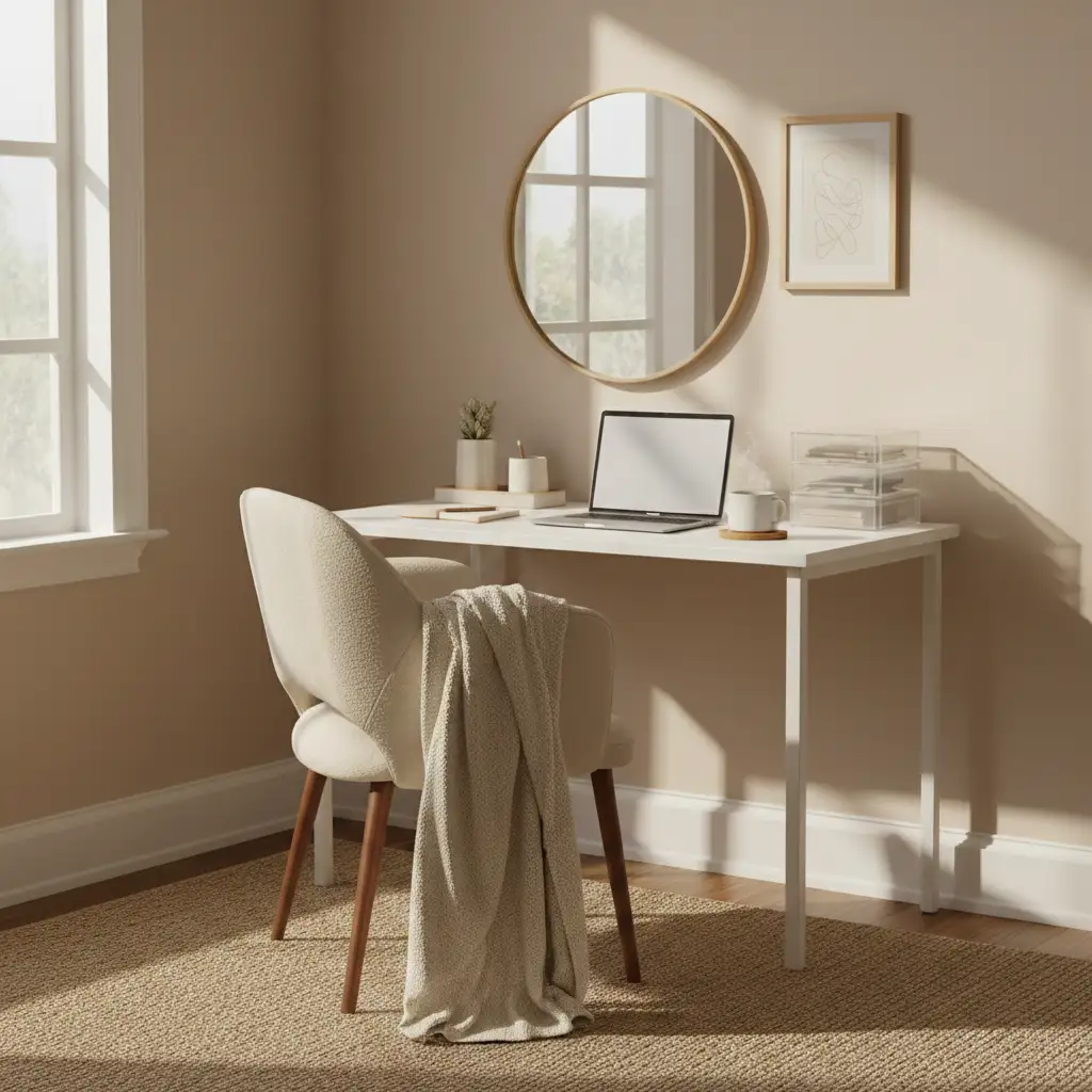 Soft Minimal Desk Zones for Small Bedrooms 1