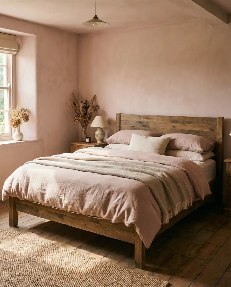 Soft Pink Rustic Bedroom 1