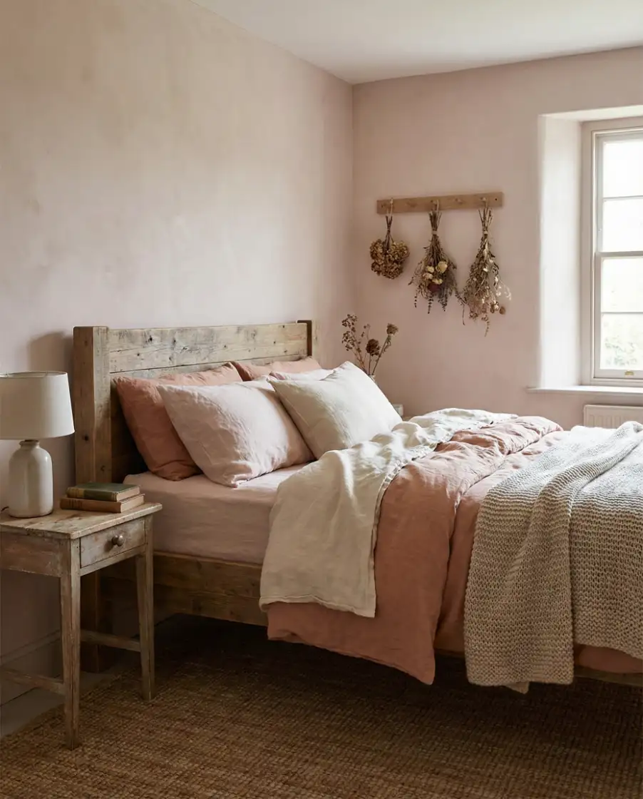 Soft Pink Rustic Bedroom 2