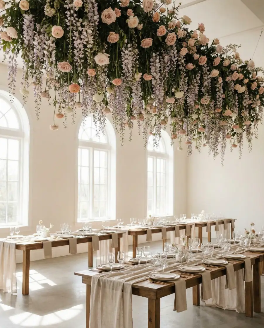 Spring Floral Ceiling Installations 1