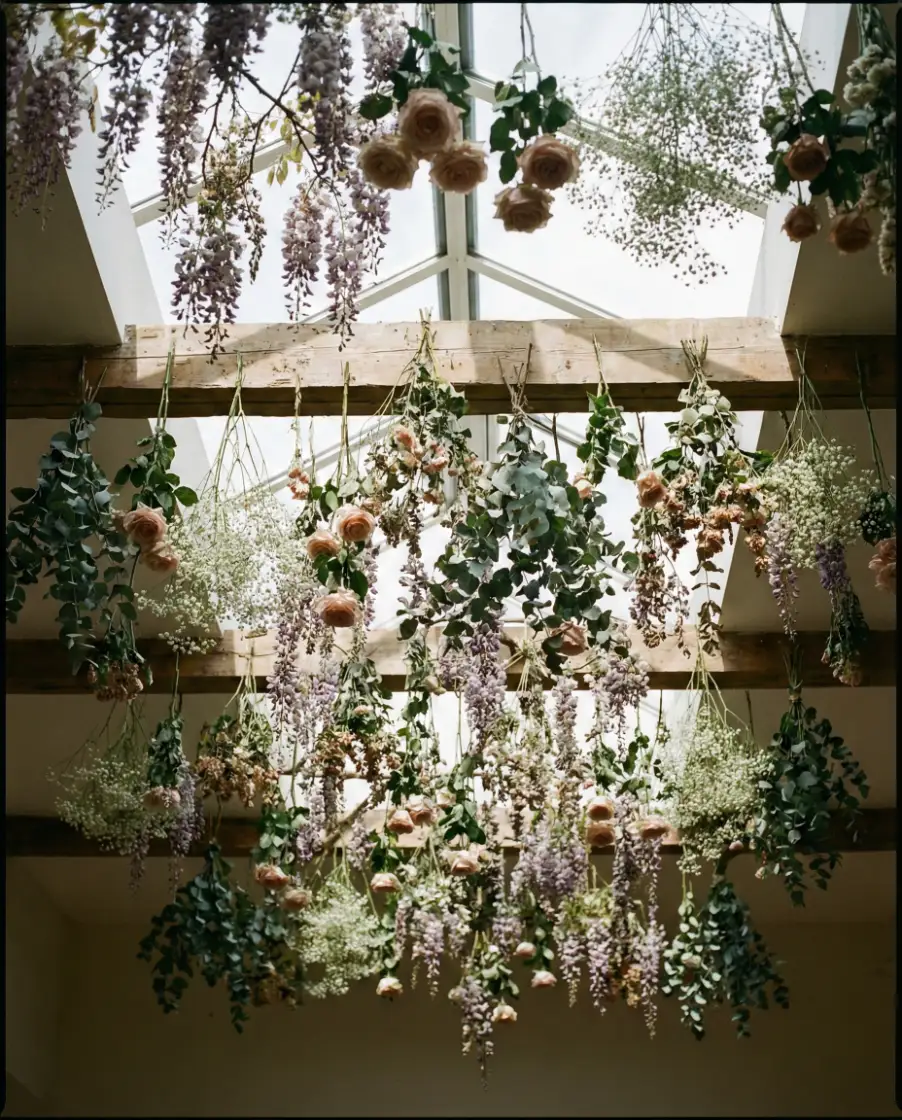 Spring Floral Ceiling Installations 2