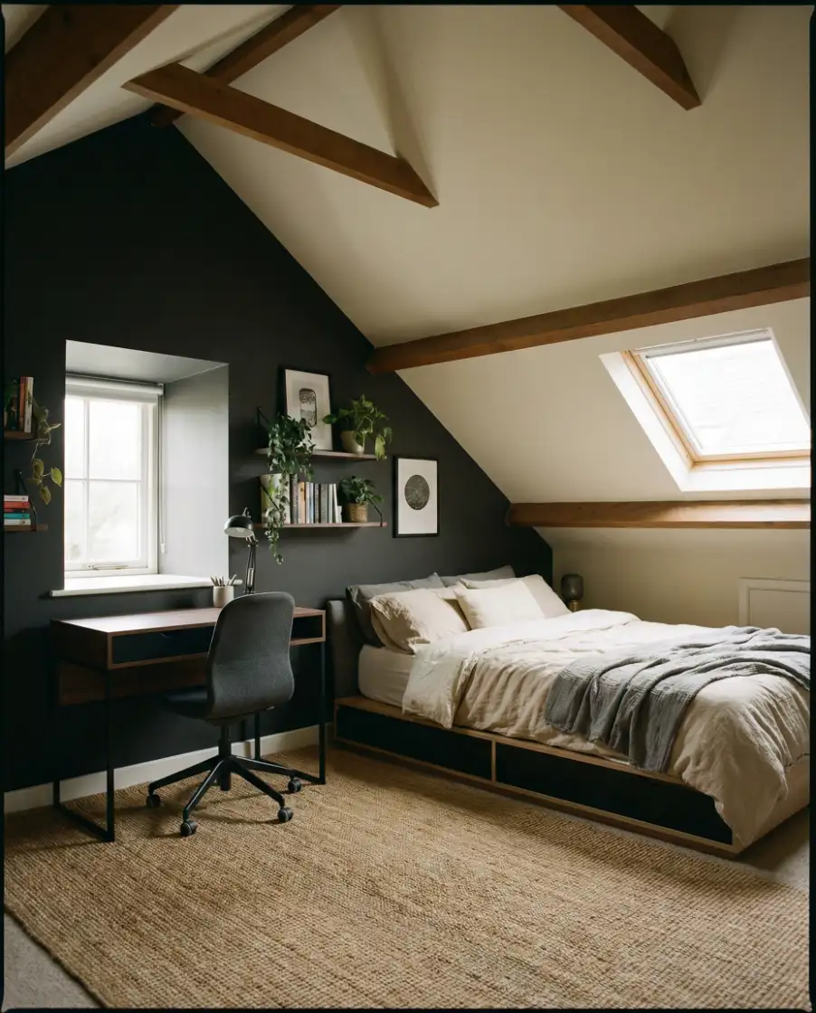 Teen Attic with Dark Accent Zones 1