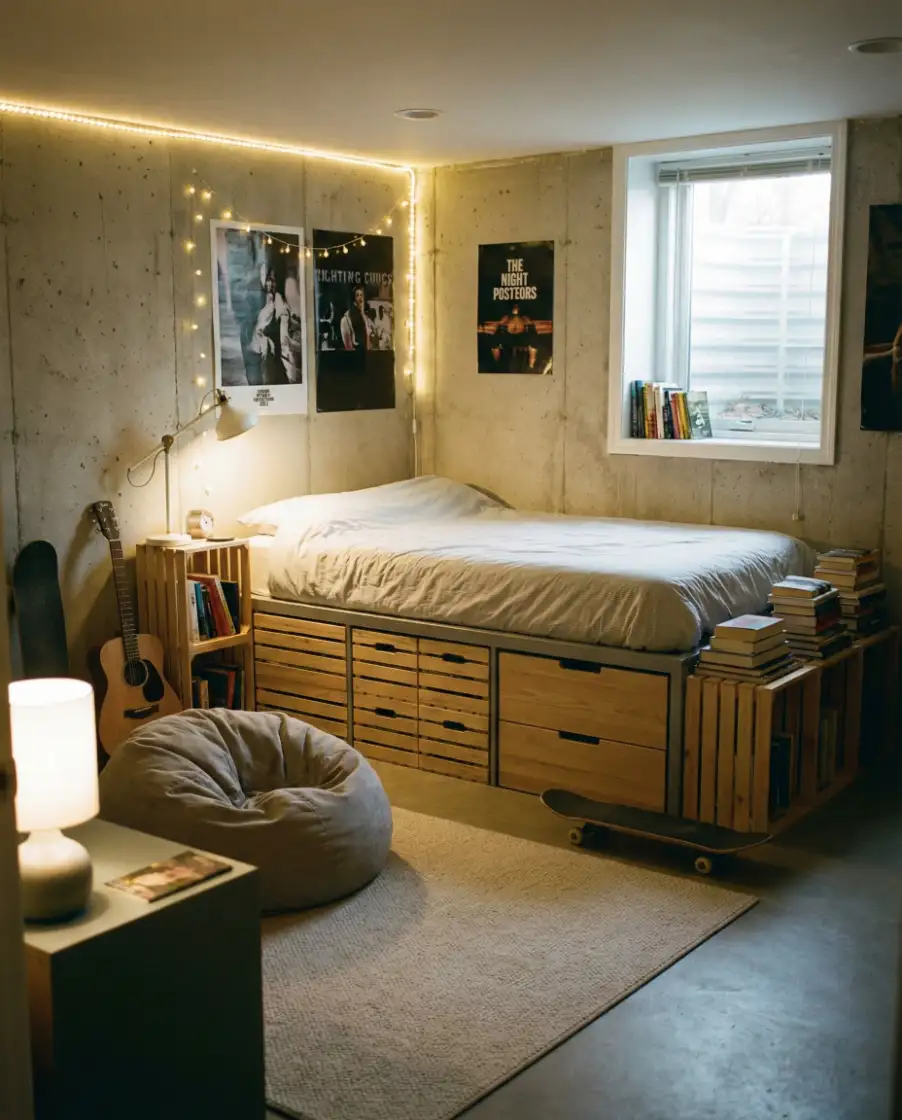Teen Basement Bedroom That Grows with Them 2