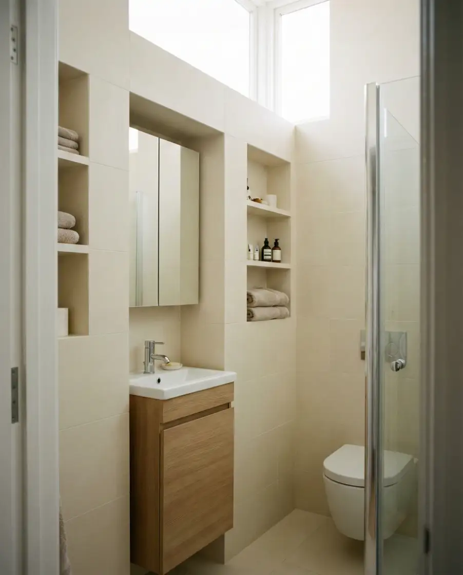 Tiny Bathroom with Smart Storage 1
