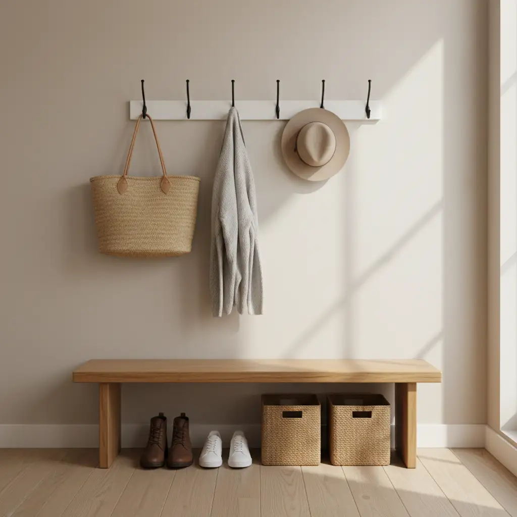 Tiny Mudroom with Smart Hooks 2