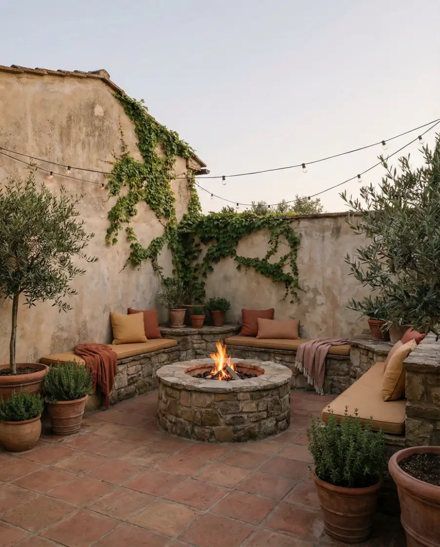 Tuscan Fire Pit Patio 2