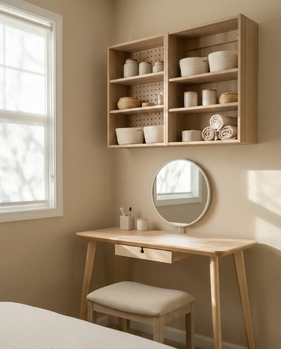 Vanity Desks With Vertical Storage 1