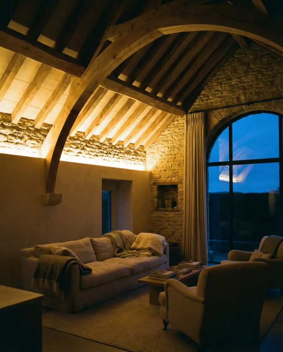 Vaulted Ceiling Lighting with Texture 1