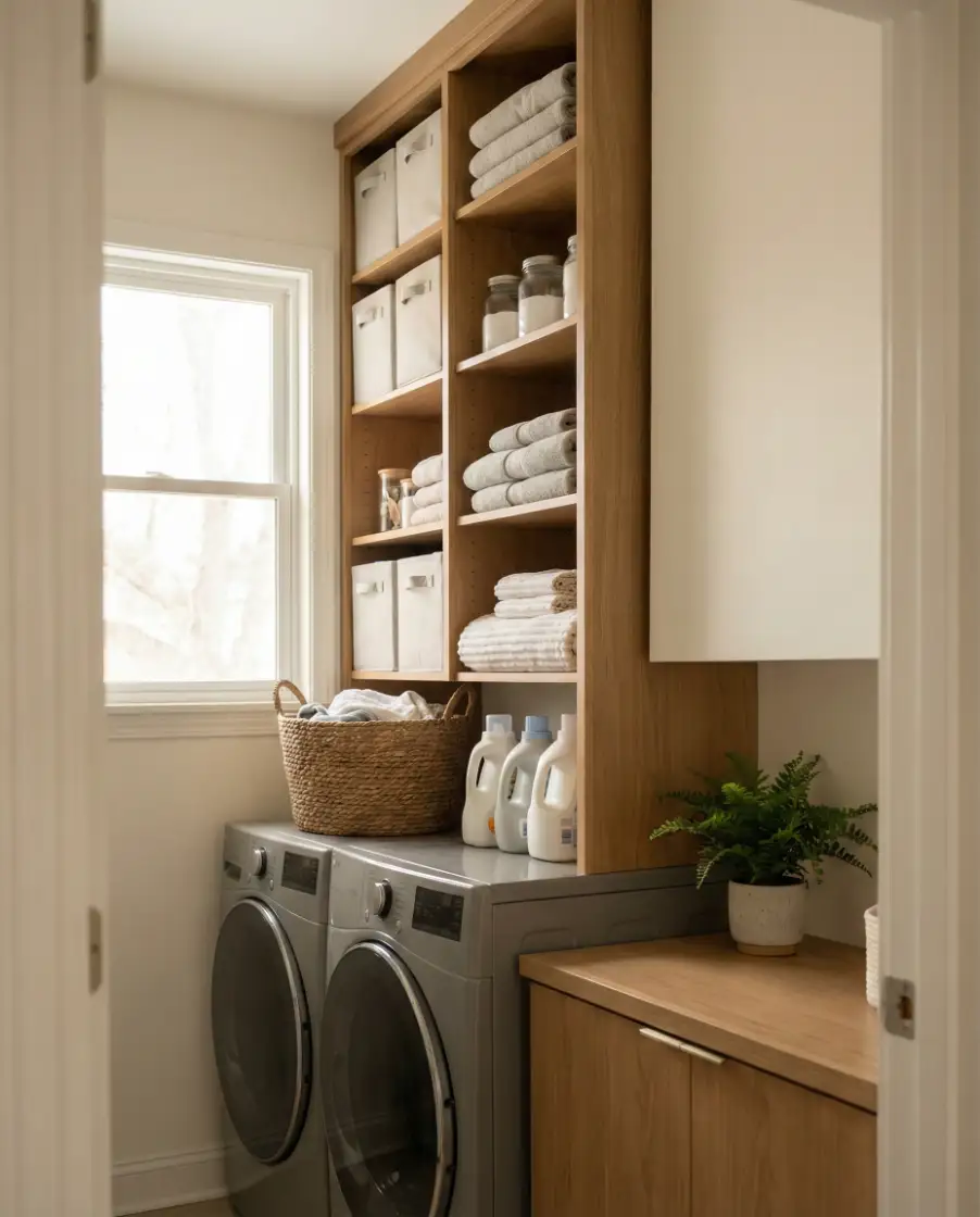 Vertical Shelving for Small Laundry Rooms 1