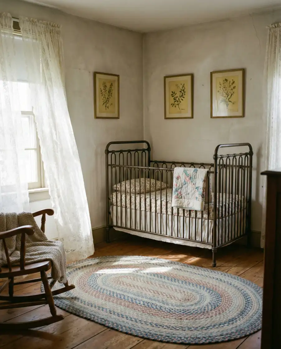 Vintage Floral Nursery with Soft Layers 2