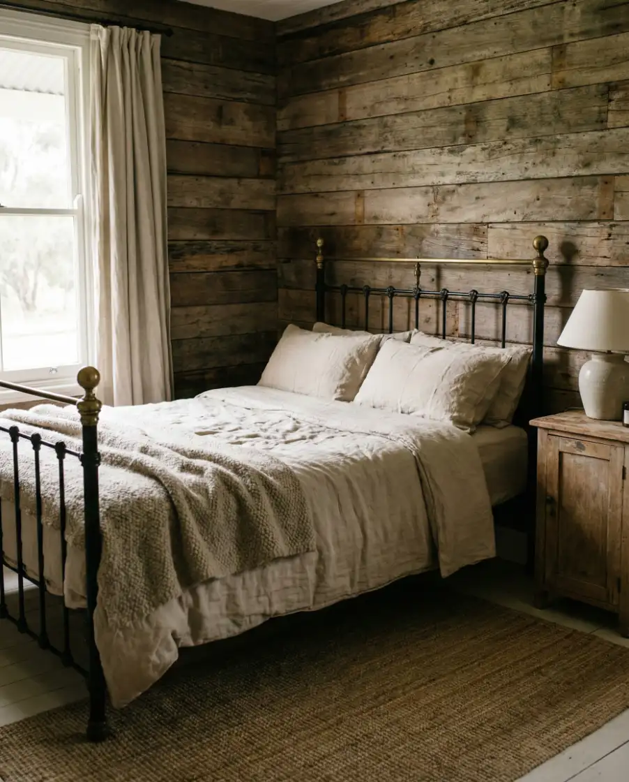 Vintage Wood Statement Bedroom 1