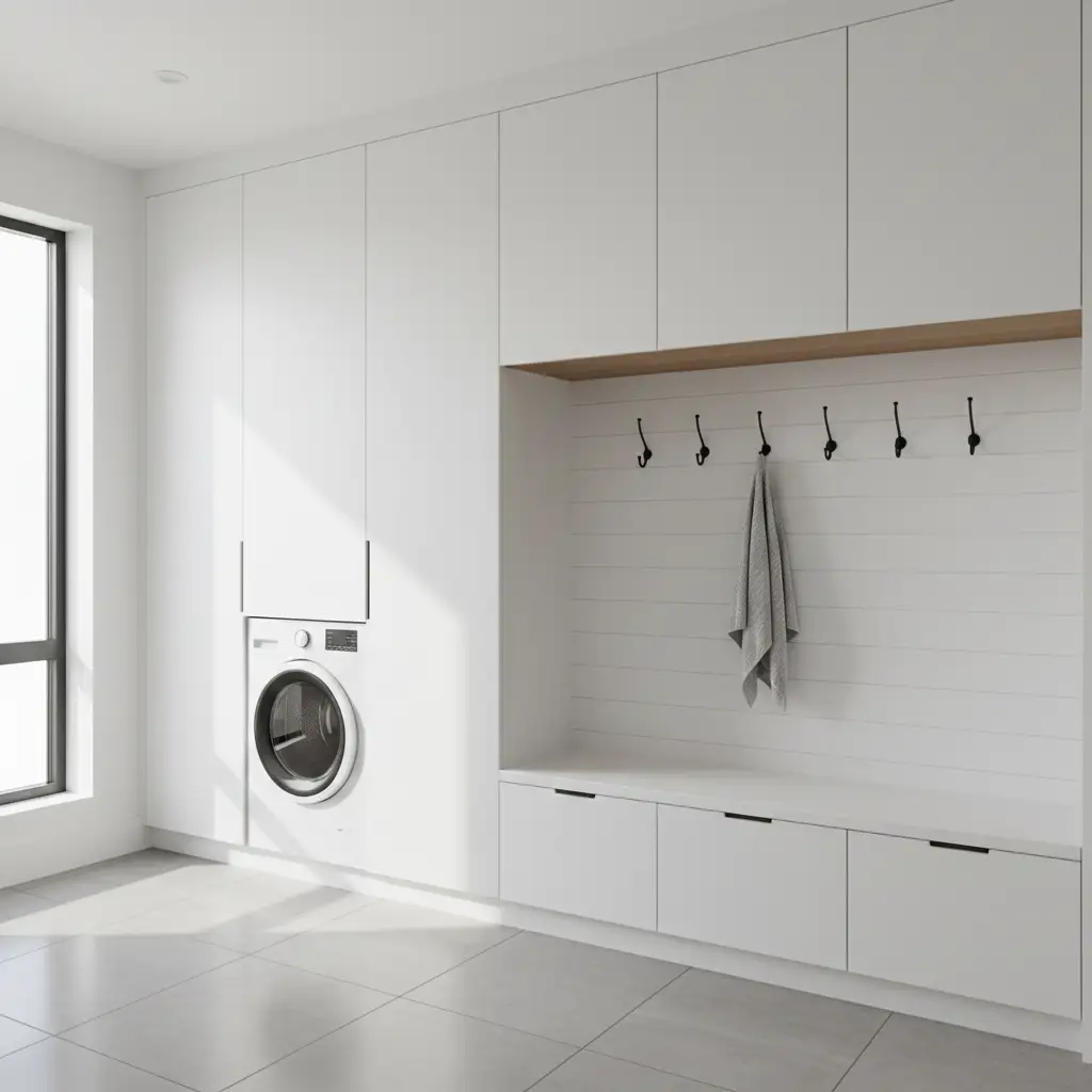 Wallpaper Accent Mudroom Wall 1