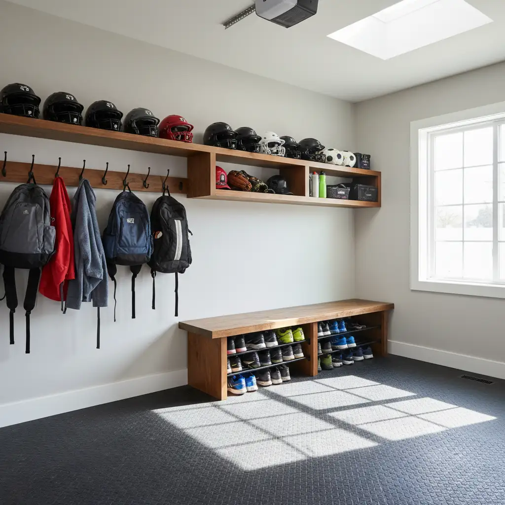 Wallpaper Accent Mudroom Wall 2