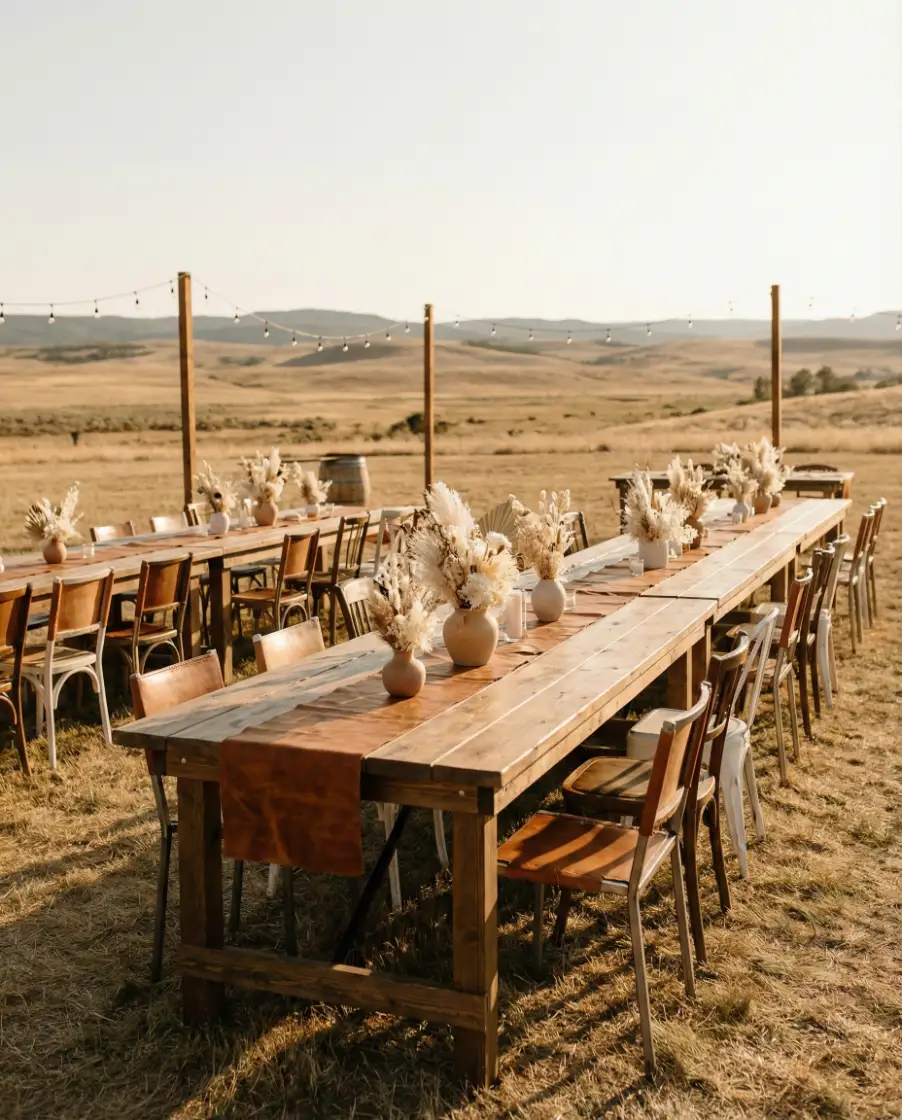 Western-Inspired Outdoor Reception 1