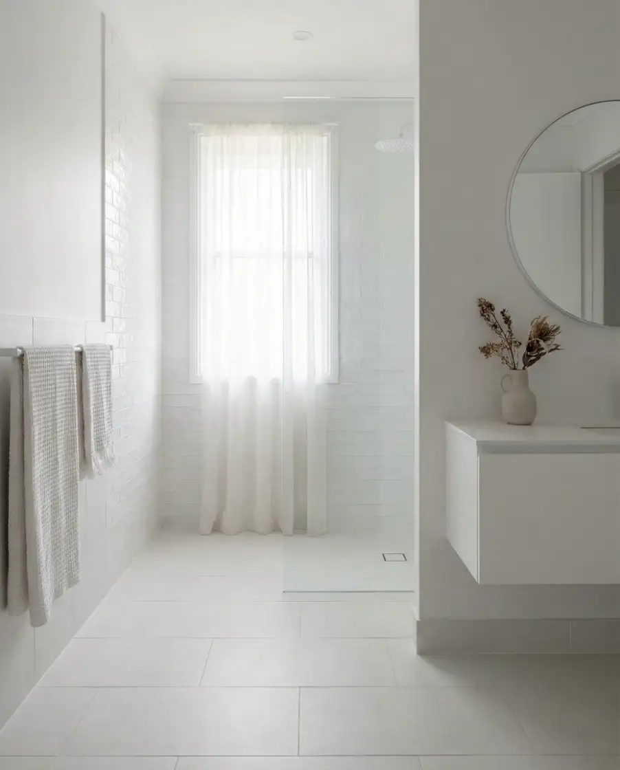 White Bathroom with Subtle Texture 1