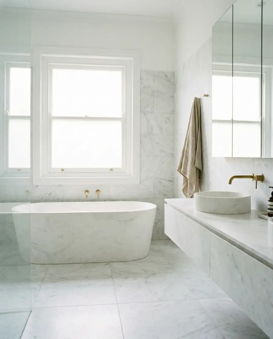 White Bathrooms with Texture 2