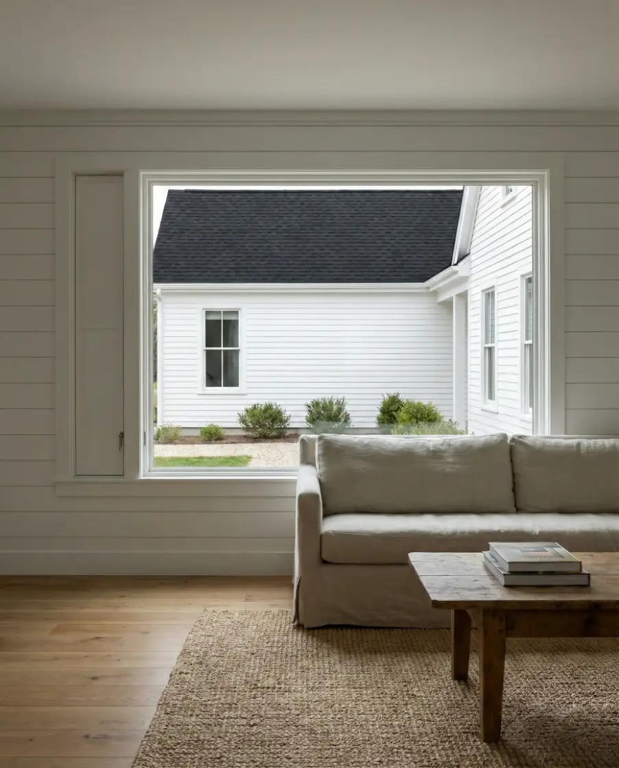 White Exterior with Black Roof Contrast 1
